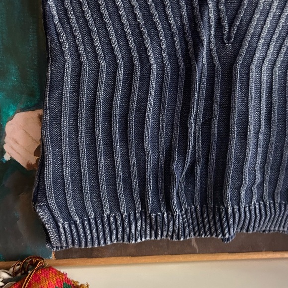 Tribal Jeans Boho Navy Striped Knit Tank Top Cotton Small - Picture 3 of 16